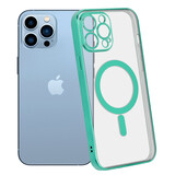 ShieldCase® iPhone 13 Pro Max hoesje transparant Magsafe metal coating (groen) ShieldCase® iPhone 13 Pro Max hoesje transparant Magsafe metal coating (groen)