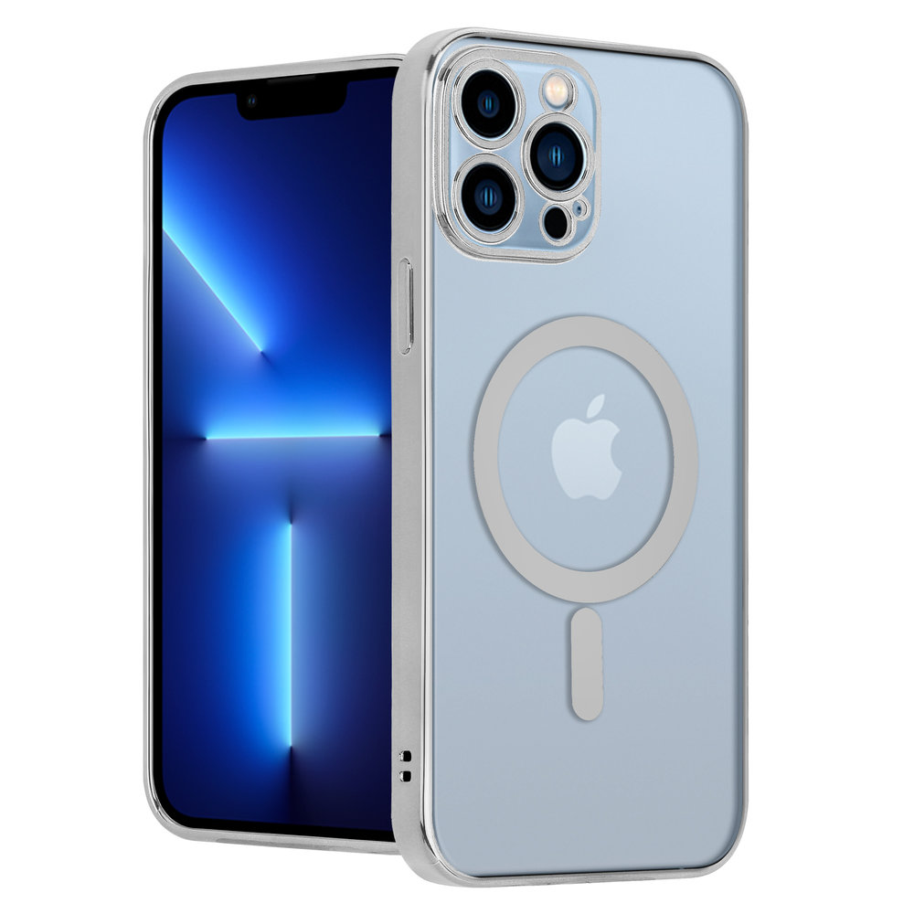 ShieldCase® ShieldCase iPhone 13 Pro Max hoesje transparant Magsafe metal coating (zilver) ShieldCase® ShieldCase iPhone 13 Pro Max hoesje transparant Magsafe metal coating (zilver)