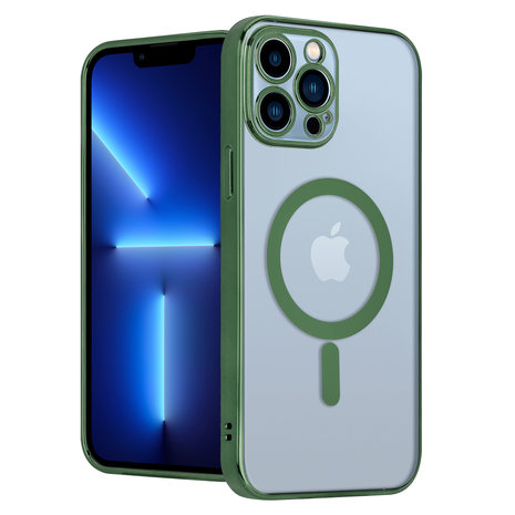 ShieldCase® ShieldCase iPhone 13 Pro Max hoesje transparant Magsafe metal coating (donkergroen) ShieldCase® ShieldCase iPhone 13 Pro Max hoesje transparant Magsafe metal coating (donkergroen)