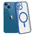 ShieldCase® ShieldCase iPhone 13 hoesje transparant Magsafe metal coating (donkerblauw)