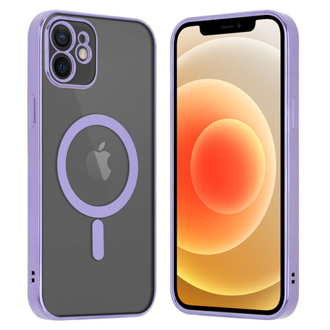 ShieldCase® ShieldCase iPhone 12 hoesje transparant Magsafe metal coating (paars) ShieldCase® ShieldCase iPhone 12 hoesje transparant Magsafe metal coating (paars)