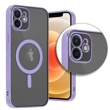 ShieldCase® ShieldCase iPhone 12 hoesje transparant Magsafe metal coating (paars) ShieldCase® ShieldCase iPhone 12 hoesje transparant Magsafe metal coating (paars)