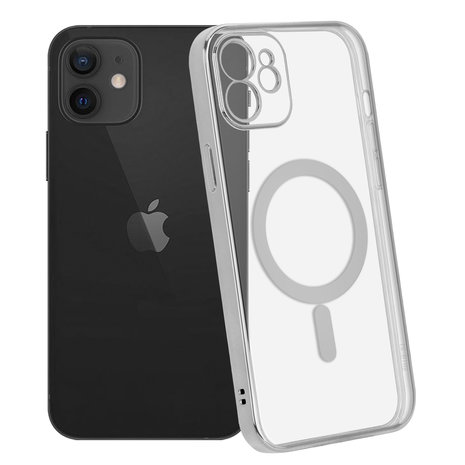 ShieldCase® ShieldCase iPhone 12 hoesje transparant Magsafe metal coating (zilver) ShieldCase® ShieldCase iPhone 12 hoesje transparant Magsafe metal coating (zilver)