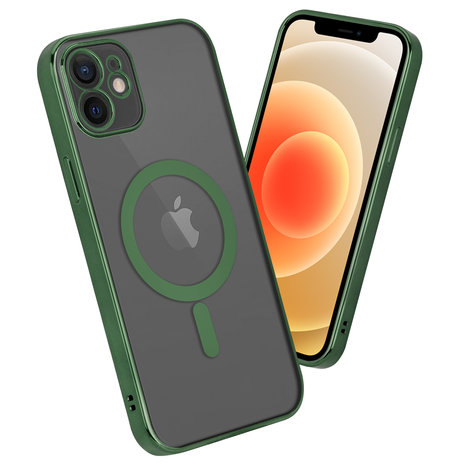 ShieldCase® ShieldCase iPhone 12 hoesje transparant Magsafe metal coating (donkergroen) ShieldCase® ShieldCase iPhone 12 hoesje transparant Magsafe metal coating (donkergroen)