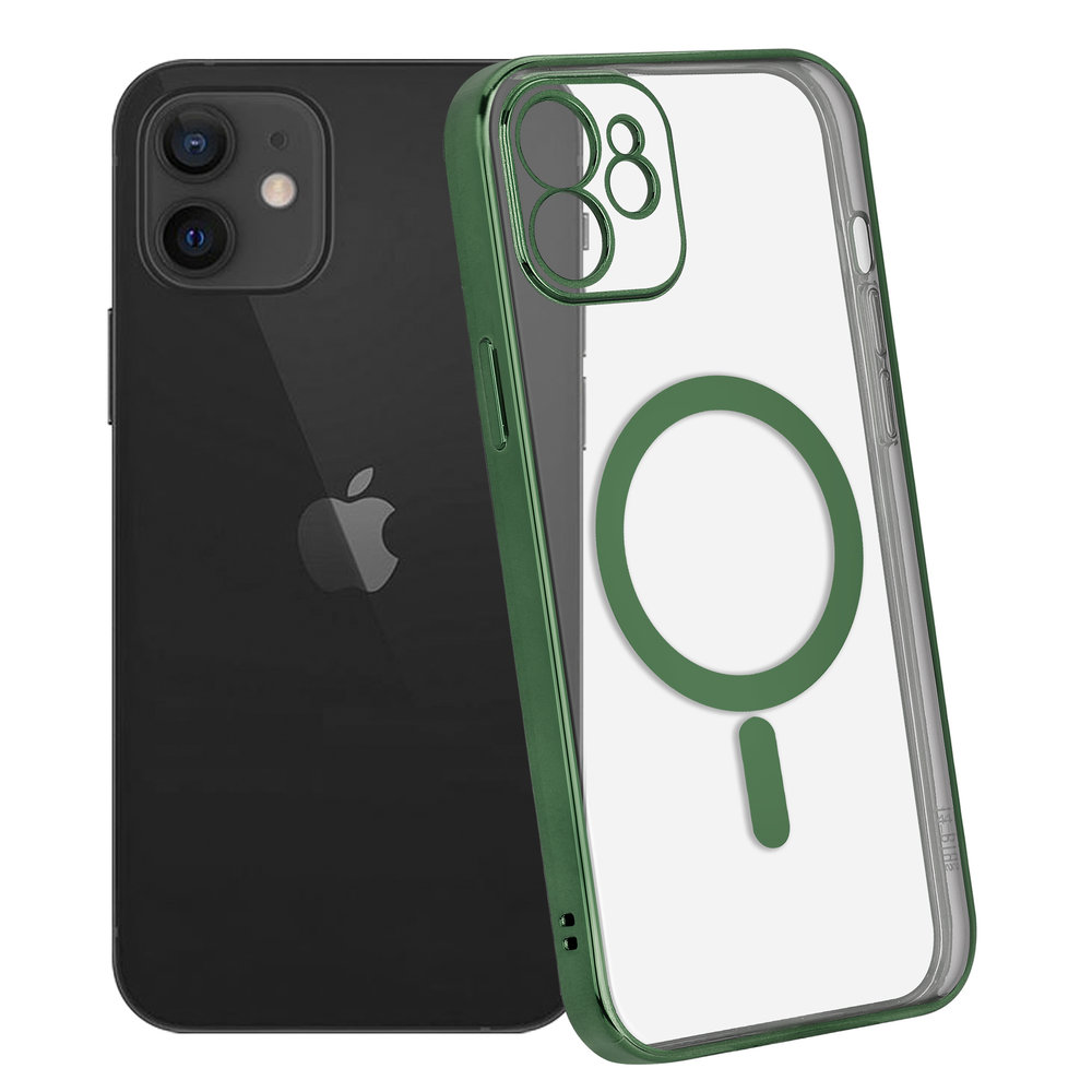 ShieldCase® ShieldCase iPhone 12 hoesje transparant Magsafe metal coating (donkergroen) ShieldCase® ShieldCase iPhone 12 hoesje transparant Magsafe metal coating (donkergroen)
