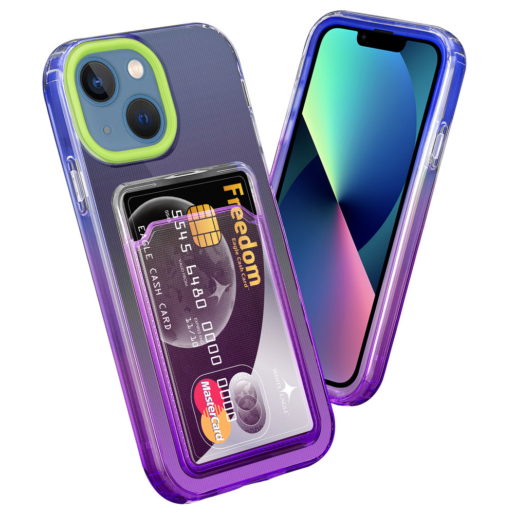 ShieldCase® ShieldCase iPhone 13 Mini hoesje colorful pasjeshouder (groen/paars) ShieldCase® ShieldCase iPhone 13 Mini hoesje colorful pasjeshouder (groen/paars)