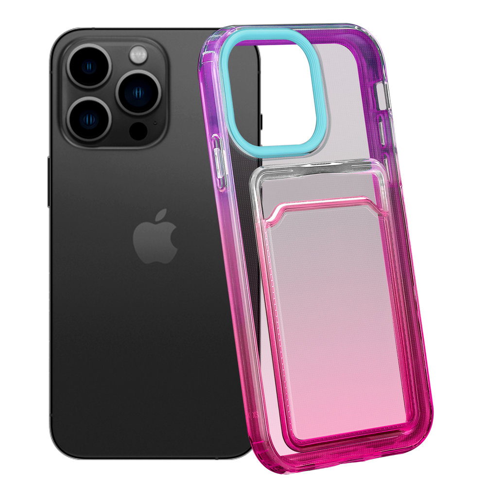 ShieldCase® ShieldCase iPhone 13 Pro hoesje colorful pasjeshouder (turquoise/roze) ShieldCase® ShieldCase iPhone 13 Pro hoesje colorful pasjeshouder (turquoise/roze)