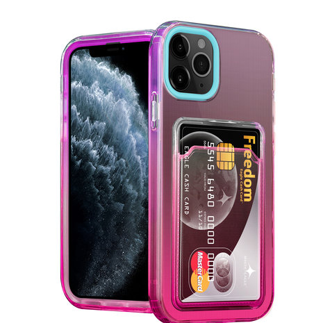 ShieldCase® ShieldCase iPhone 11 Pro hoesje colorful pasjeshouder (turquoise/roze) ShieldCase® ShieldCase iPhone 11 Pro hoesje colorful pasjeshouder (turquoise/roze)