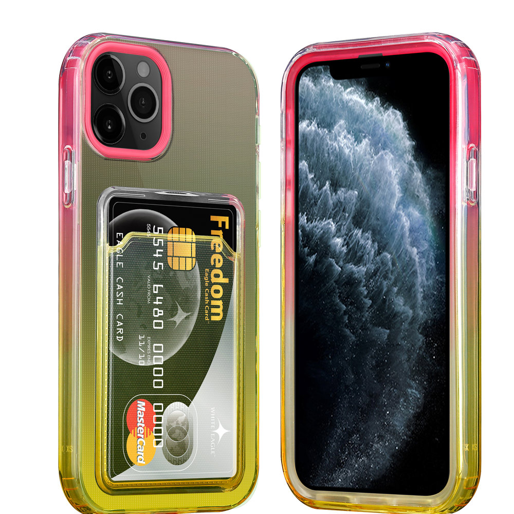 ShieldCase® ShieldCase iPhone 11 Pro hoesje colorful pasjeshouder (roze/geel) ShieldCase® ShieldCase iPhone 11 Pro hoesje colorful pasjeshouder (roze/geel)