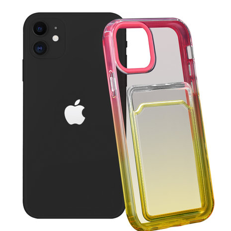 ShieldCase® ShieldCase iPhone 11 hoesje colorful pasjeshouder (roze/geel) ShieldCase® ShieldCase iPhone 11 hoesje colorful pasjeshouder (roze/geel)