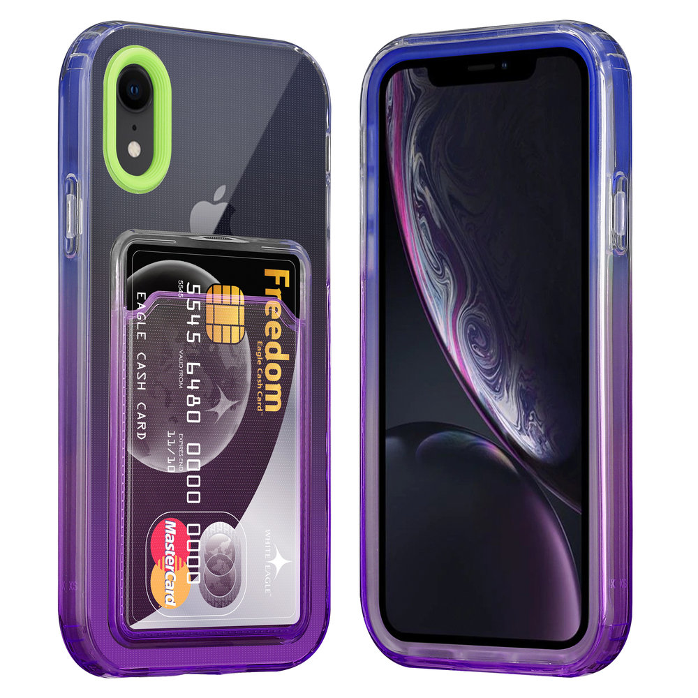 ShieldCase® ShieldCase iPhone Xr hoesje colorful pasjeshouder (groen/paars) ShieldCase® ShieldCase iPhone Xr hoesje colorful pasjeshouder (groen/paars)
