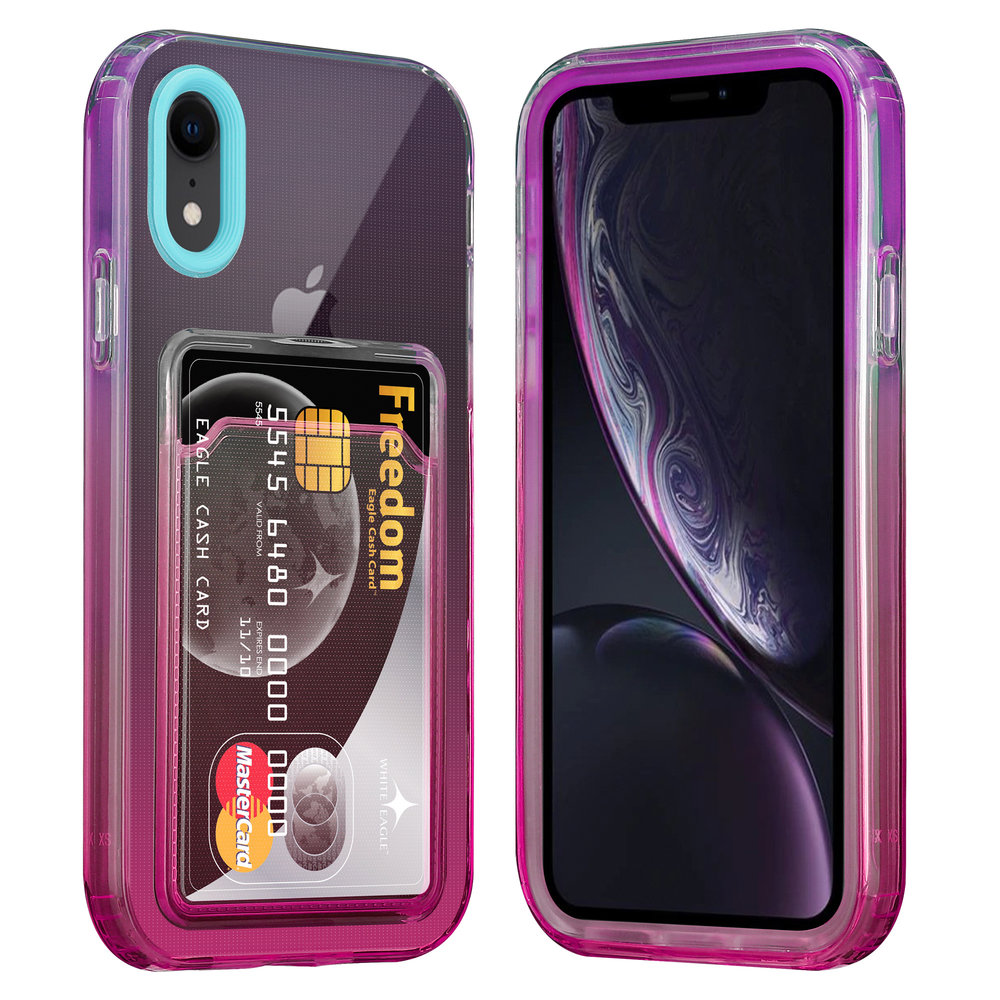 ShieldCase® ShieldCase iPhone Xr hoesje colorful pasjeshouder (turquoise/roze) ShieldCase® ShieldCase iPhone Xr hoesje colorful pasjeshouder (turquoise/roze)