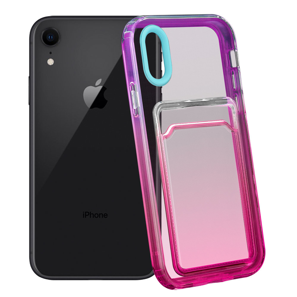 ShieldCase® ShieldCase iPhone Xr hoesje colorful pasjeshouder (turquoise/roze) ShieldCase® ShieldCase iPhone Xr hoesje colorful pasjeshouder (turquoise/roze)