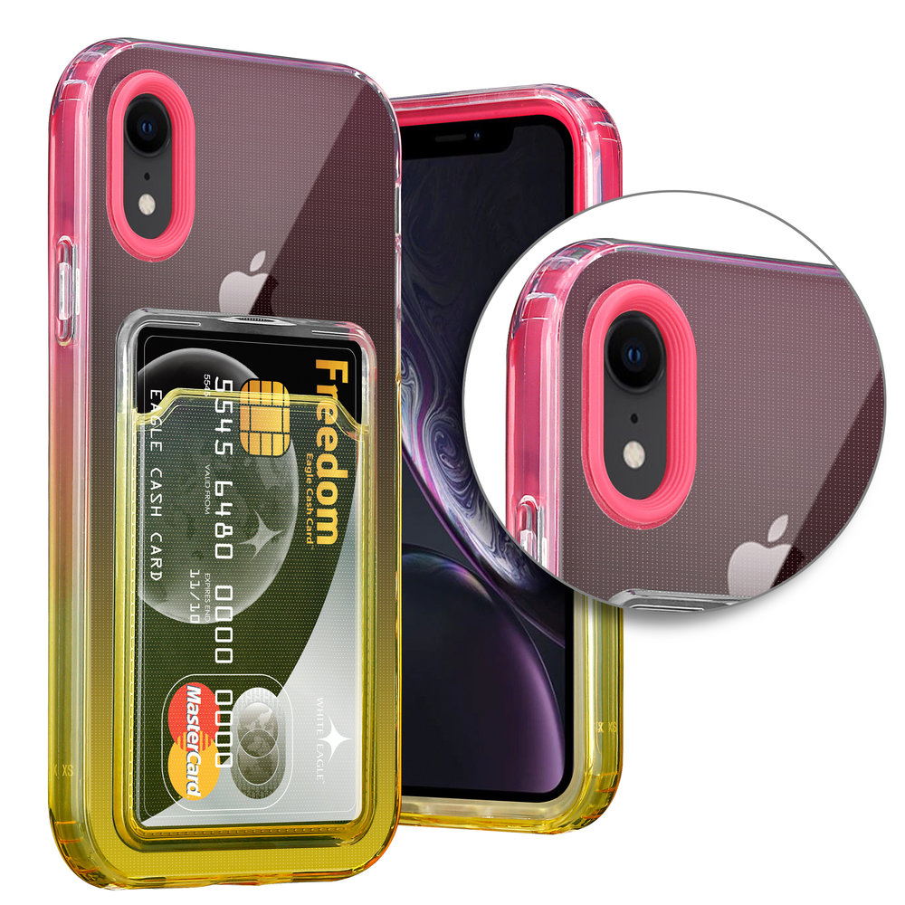 ShieldCase® ShieldCase iPhone Xr hoesje colorful pasjeshouder (roze/geel) ShieldCase® ShieldCase iPhone Xr hoesje colorful pasjeshouder (roze/geel)