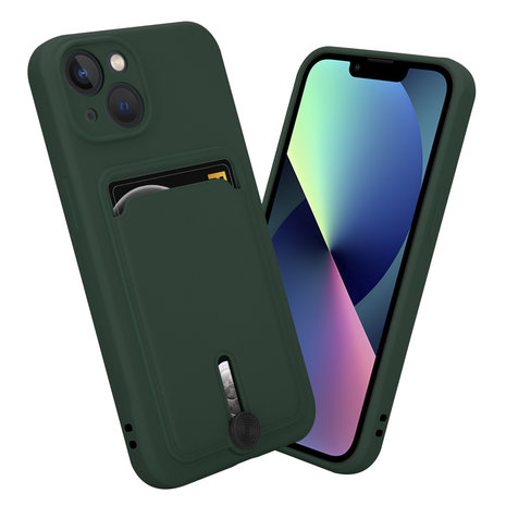 Belachelijk Vaarwel Verfijning iPhone 13 Mini pasjeshouder hoesje met schuifknop (groen) - Phone-Factory