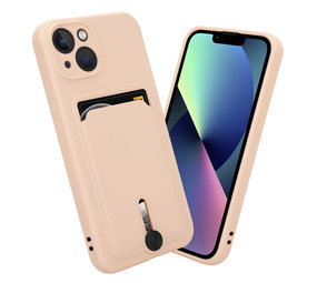 Coverzs iPhone 13 Pro pasjeshouder hoesje met schuifknop (roze) Coverzs iPhone 13 Pro pasjeshouder hoesje met schuifknop (roze)