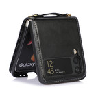 ShieldCase® ShieldCase Samsung Galaxy Z Flip 4 wallet case hoesje met koord leer (zwart)