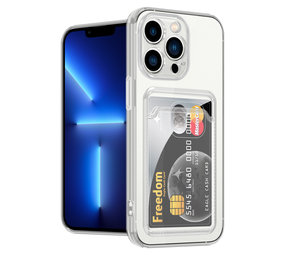 Ceezs iPhone 13 Pro transparant hoesje met pasjeshouder Ceezs iPhone 13 Pro transparant hoesje met pasjeshouder