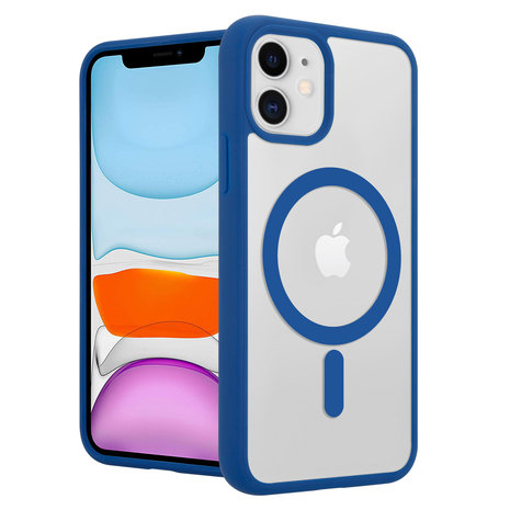 ShieldCase® ShieldCase iPhone 11 Magsafe hoesje transparant gekleurde rand (blauw) ShieldCase® ShieldCase iPhone 11 Magsafe hoesje transparant gekleurde rand (blauw)