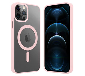 ShieldCase® iPhone 12 Pro Max Magsafe hoesje transparant gekleurde rand (roze) ShieldCase® iPhone 12 Pro Max Magsafe hoesje transparant gekleurde rand (roze)