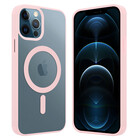 ShieldCase® ShieldCase iPhone 12 Magsafe hoesje transparant gekleurde rand (roze)