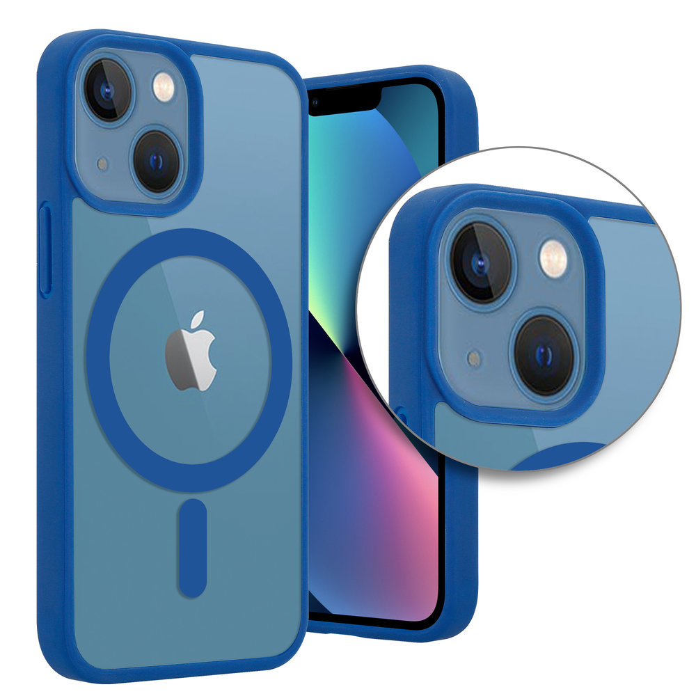 Prijs schelp In werkelijkheid iPhone 13 Mini Magsafe hoesje transparant gekleurde rand (blauw) -  Phone-Factory