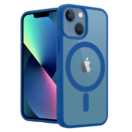 ShieldCase® ShieldCase iPhone 13 Mini Magsafe hoesje transparant gekleurde rand (blauw) ShieldCase® ShieldCase iPhone 13 Mini Magsafe hoesje transparant gekleurde rand (blauw)