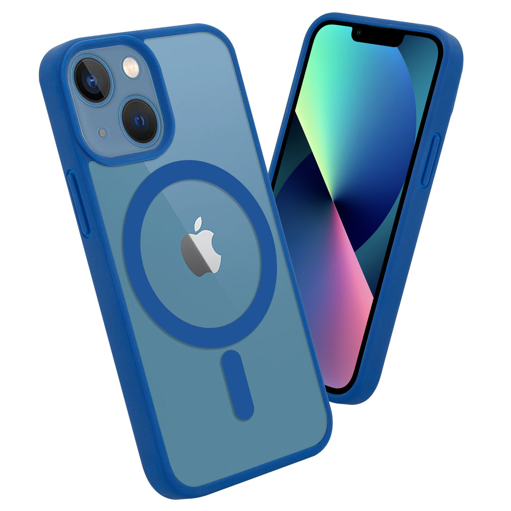 ShieldCase® ShieldCase iPhone 13 Mini Magsafe hoesje transparant gekleurde rand (blauw) ShieldCase® ShieldCase iPhone 13 Mini Magsafe hoesje transparant gekleurde rand (blauw)