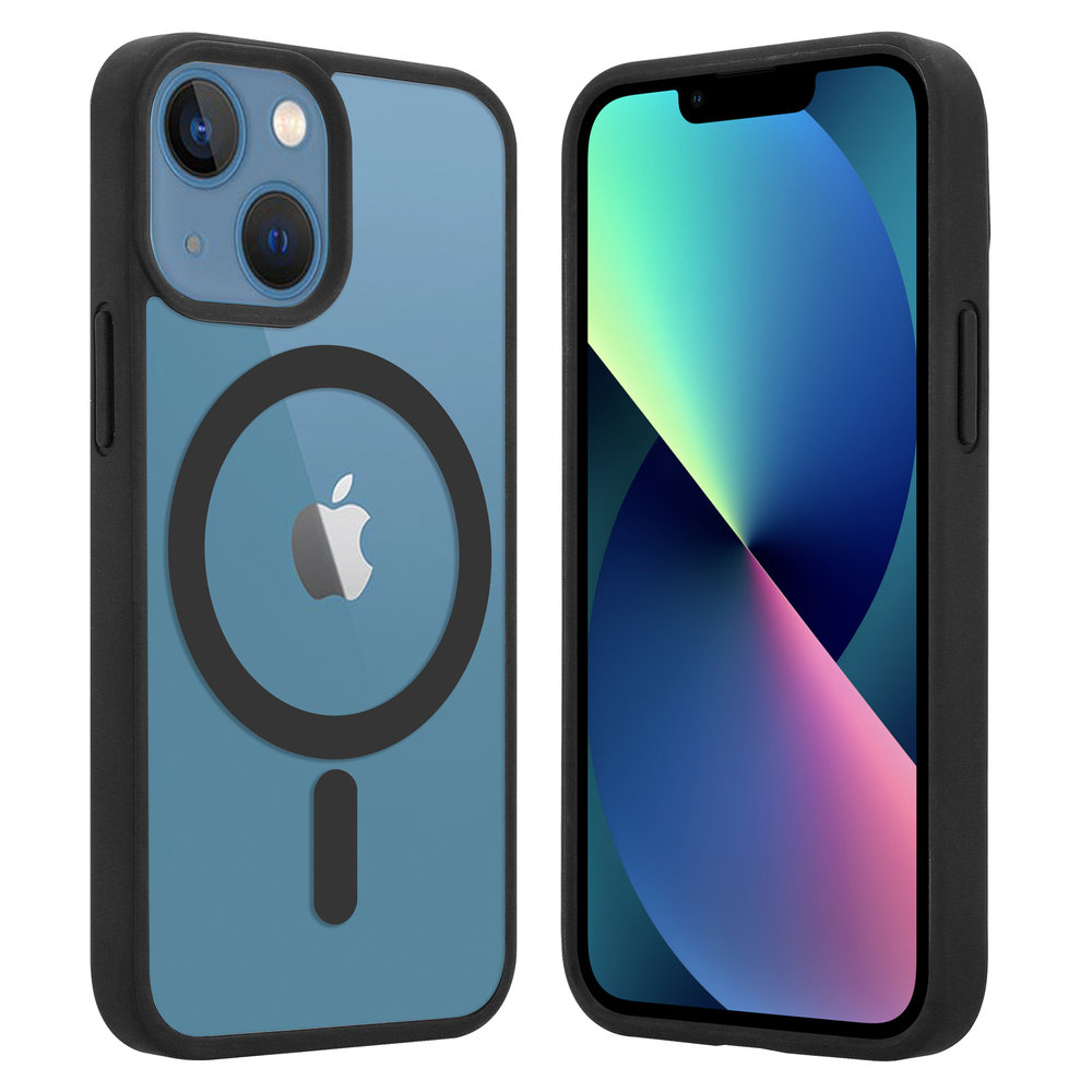 ShieldCase® ShieldCase iPhone 13 Mini Magsafe hoesje transparant gekleurde rand (zwart) ShieldCase® ShieldCase iPhone 13 Mini Magsafe hoesje transparant gekleurde rand (zwart)
