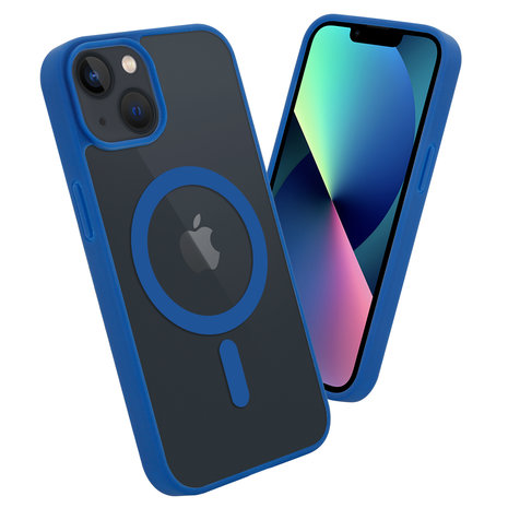 ShieldCase® ShieldCase iPhone 13 Magsafe hoesje transparant gekleurde rand (blauw) ShieldCase® ShieldCase iPhone 13 Magsafe hoesje transparant gekleurde rand (blauw)