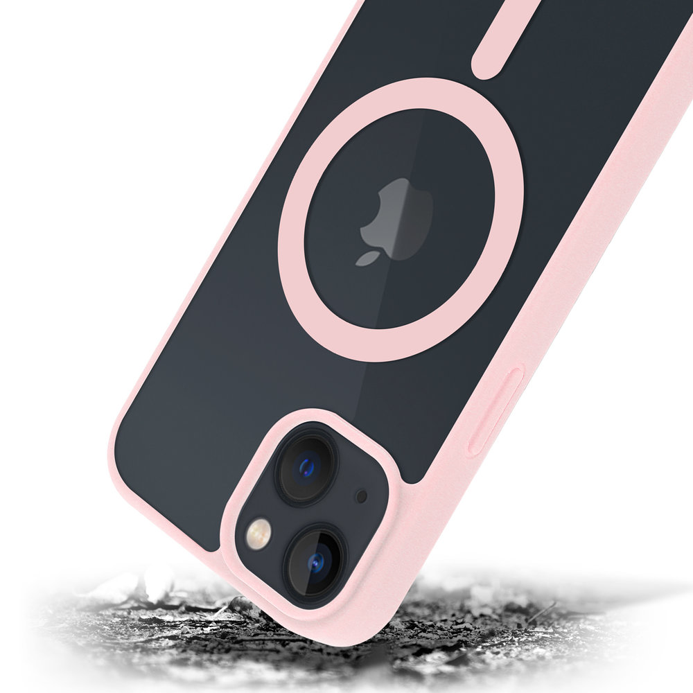 ShieldCase® ShieldCase iPhone 13 Magsafe hoesje transparant gekleurde rand (roze) ShieldCase® ShieldCase iPhone 13 Magsafe hoesje transparant gekleurde rand (roze)