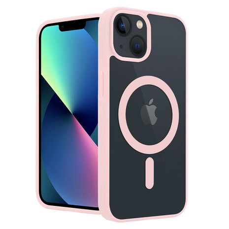 ShieldCase® ShieldCase iPhone 13 Magsafe hoesje transparant gekleurde rand (roze) ShieldCase® ShieldCase iPhone 13 Magsafe hoesje transparant gekleurde rand (roze)