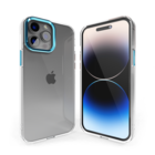Coverzs Coverzs iPhone 13 Pro hard case met metalen camera bumper (blauw)
