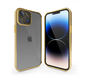 Coverzs iPhone 14 Plus hoesje clear soft case camera cover (goud) Coverzs iPhone 14 Plus hoesje clear soft case camera cover (goud)
