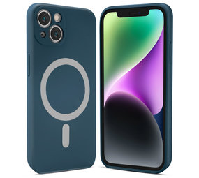 ShieldCase® iPhone 14 Plus Magsafe hoesje siliconen zijde (blauw)