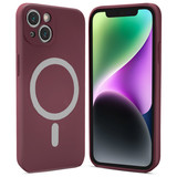 ShieldCase® iPhone 14 Plus Magsafe hoesje siliconen zijde (bordeaux)