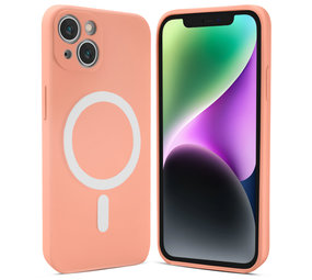 ShieldCase® iPhone 14 Magsafe hoesje siliconen zijde (roze)