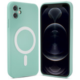 ShieldCase® iPhone 12 Magsafe hoesje siliconen zijde (mintgroen)