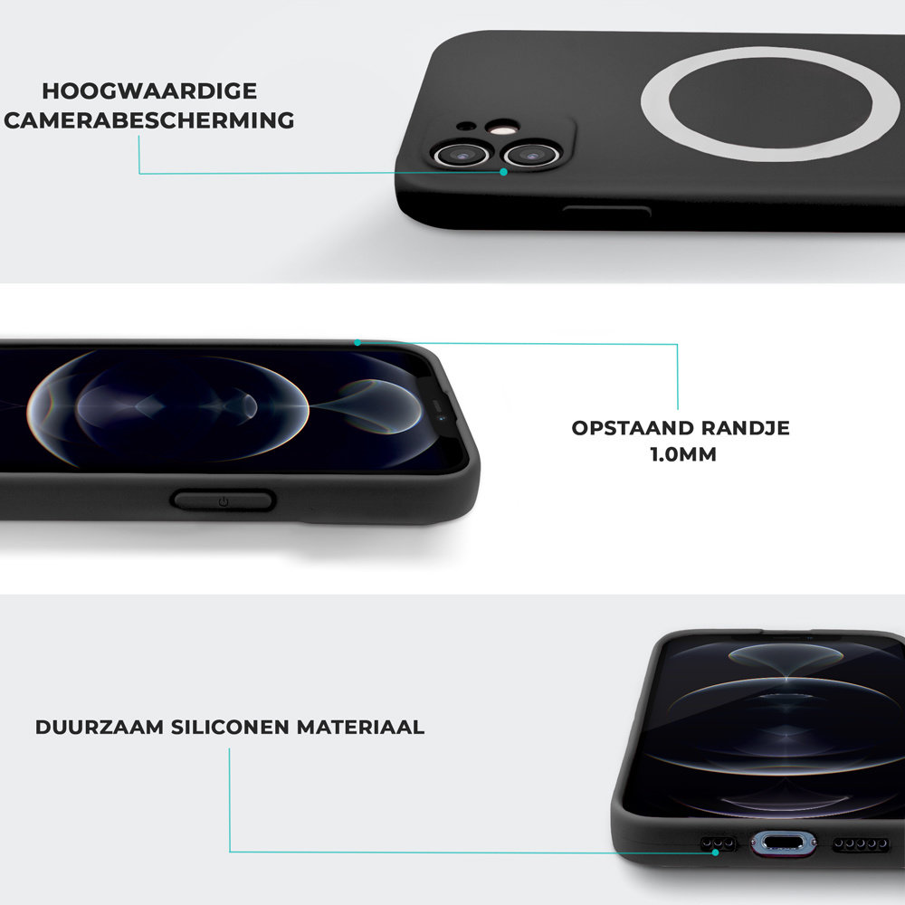 ShieldCase® ShieldCase iPhone 12 Magsafe hoesje siliconen zijde (zwart) ShieldCase® ShieldCase iPhone 12 Magsafe hoesje siliconen zijde (zwart)
