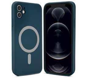 ShieldCase® iPhone 12 Magsafe hoesje siliconen zijde (blauw)
