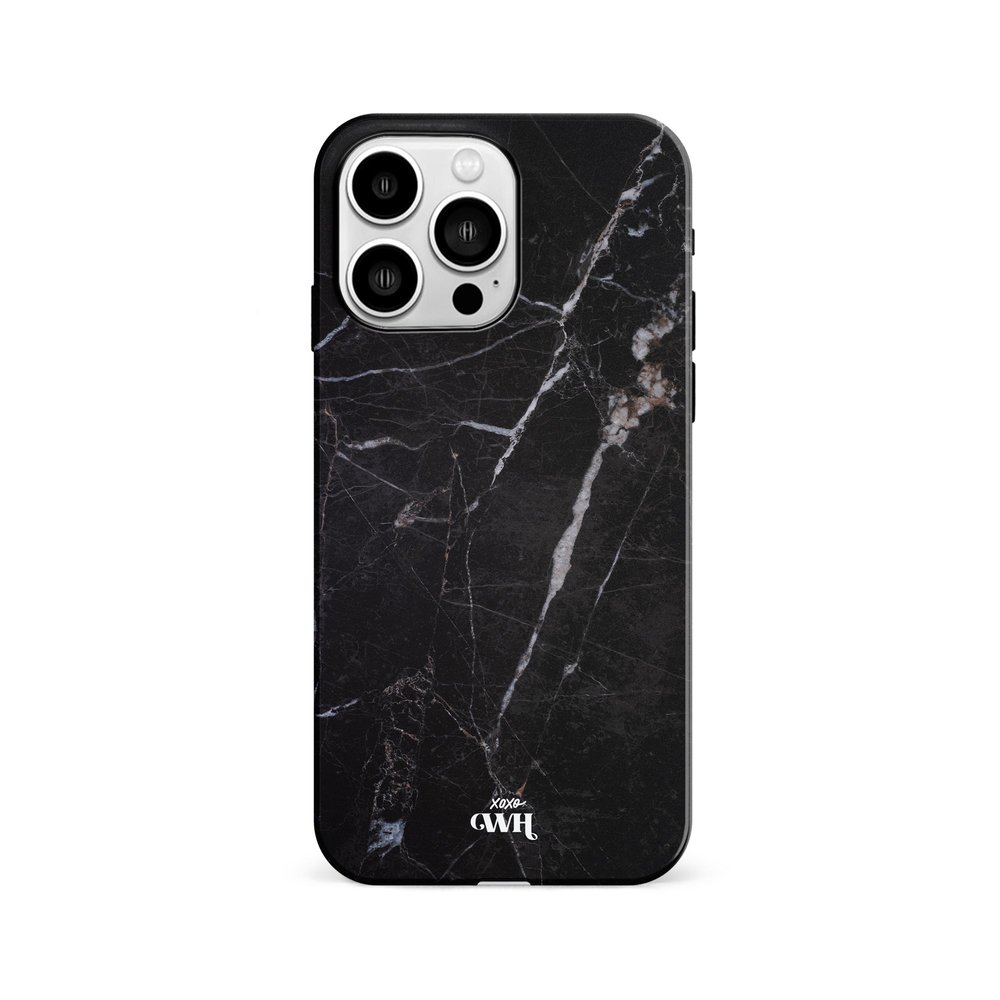 xoxo Wildhearts xoxo Wildhearts Marble Black Mood - iPhone 14 Pro Max hoesje xoxo Wildhearts xoxo Wildhearts Marble Black Mood - iPhone 14 Pro Max hoesje