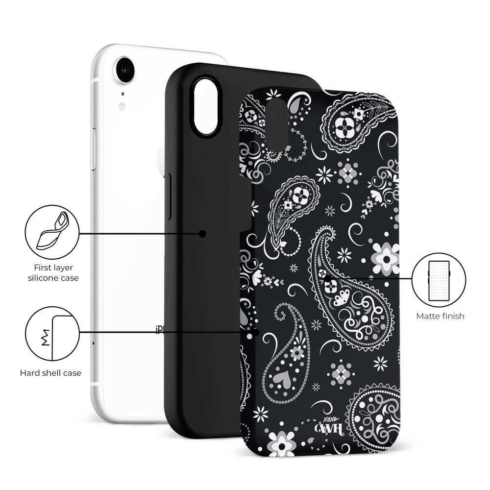 xoxo Wildhearts xoxo Wildhearts Paisley Dawn Black - iPhone Xr hoesje xoxo Wildhearts xoxo Wildhearts Paisley Dawn Black - iPhone Xr hoesje