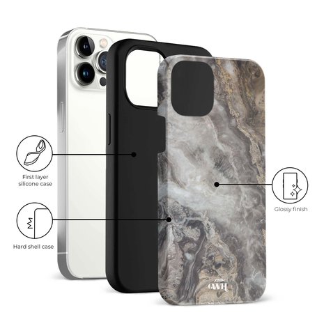 xoxo Wildhearts xoxo Wildhearts Marble Grey River - iPhone 12 Pro Max hoesje xoxo Wildhearts xoxo Wildhearts Marble Grey River - iPhone 12 Pro Max hoesje