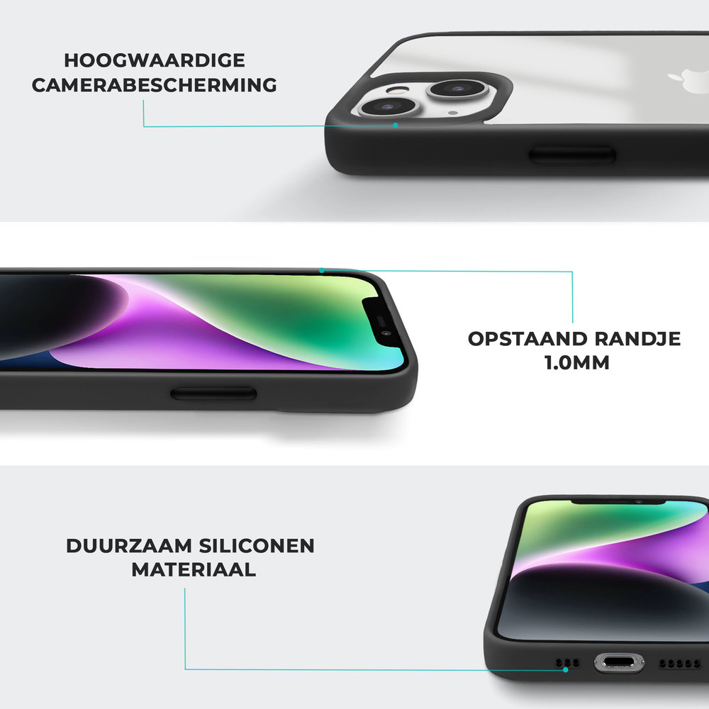 Coverzs Coverzs iPhone 14 hoesje acryl rand mat (zwart) Coverzs Coverzs iPhone 14 hoesje acryl rand mat (zwart)
