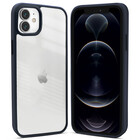 Coverzs Coverzs iPhone 12 hoesje acryl rand mat (donkerblauw)