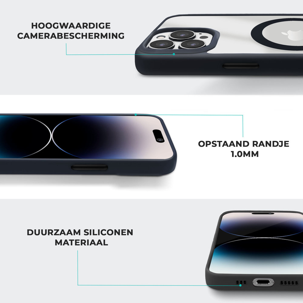 Coverzs Coverzs iPhone 13 Pro hoesje Magsafe mat (donkerblauw) Coverzs Coverzs iPhone 13 Pro hoesje Magsafe mat (donkerblauw)