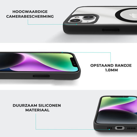 Coverzs Coverzs iPhone 14 Plus hoesje Magsafe mat (zwart) Coverzs Coverzs iPhone 14 Plus hoesje Magsafe mat (zwart)