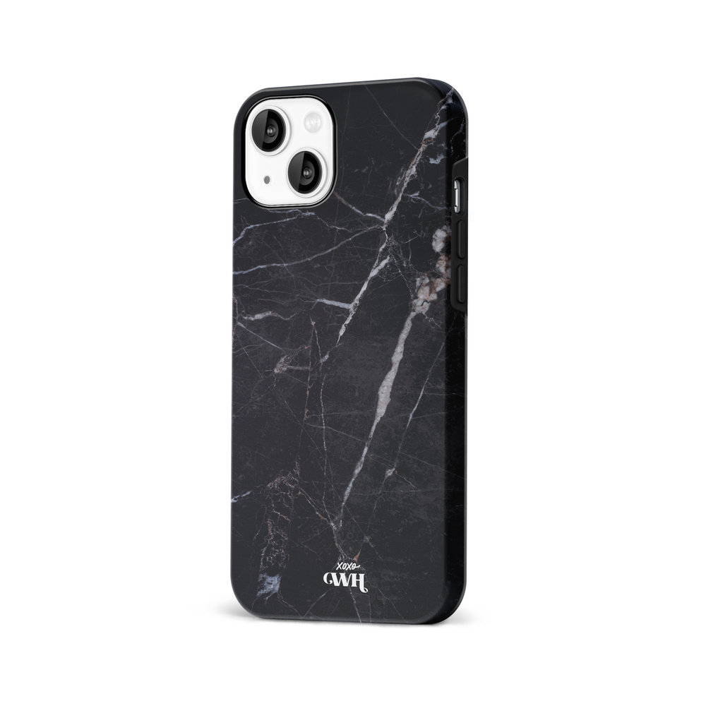 xoxo Wildhearts xoxo Wildhearts Marble Black Mood - iPhone 14 Plus hoesje xoxo Wildhearts xoxo Wildhearts Marble Black Mood - iPhone 14 Plus hoesje