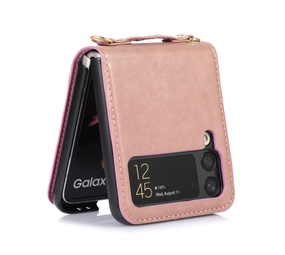 ShieldCase® Samsung Galaxy Z Flip 4 wallet case hoesje leer (roze) ShieldCase® Samsung Galaxy Z Flip 4 wallet case hoesje leer (roze)