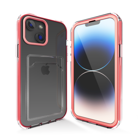 lippen capaciteit zone iPhone 13 Mini pasjeshouder hoesje bumper (pink) - Phone-Factory